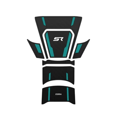 Motorcycle pedals: Fishbone Waterproof Sticker, Film Modification - aurora-green-fuel-tank-sticker