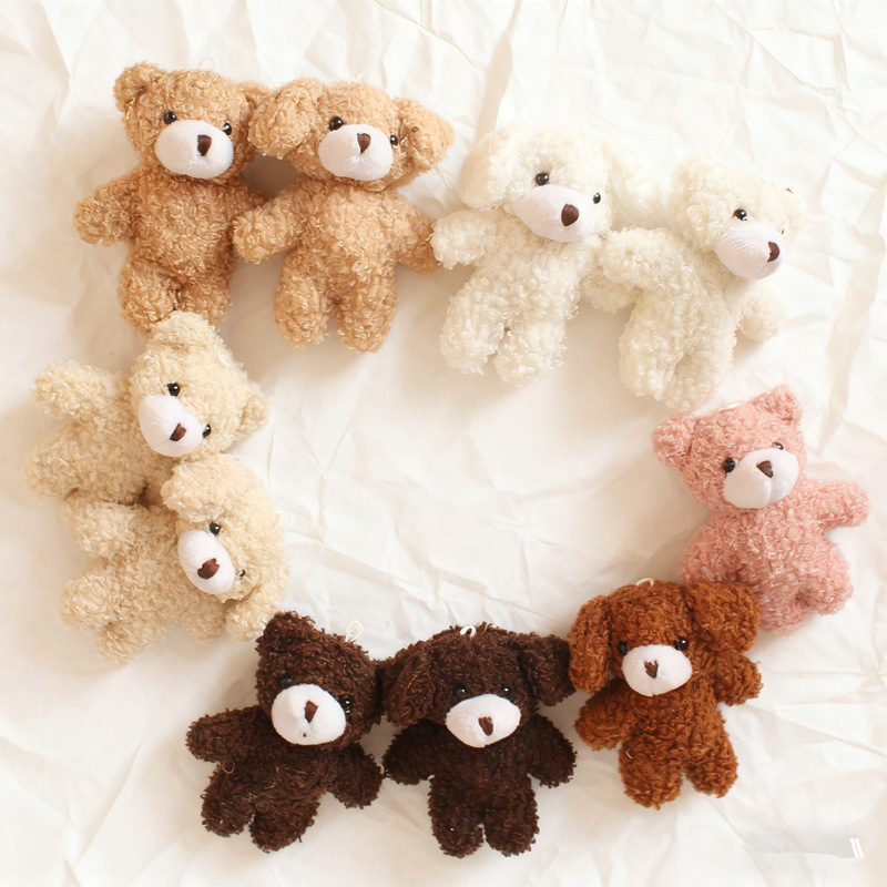 Cute Bear Plush Toy Doll DIY Handmade Puppy Keychain Bag Pendant Mobile Phone Decoration Wholesale Ready Stock