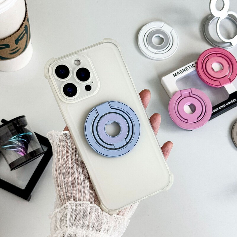 Cross-Border Magsafe 70% off Stacked Double-Sided Magnetic Holder Alloy Desktop Drama Rotating Mobile Phone Holder Multi-Function