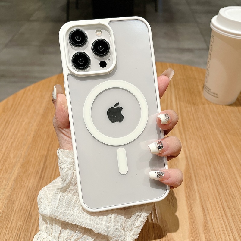 适用iphone17promax彩色亚克力透明磁吸手机壳苹果16防摔15保护套|undefined