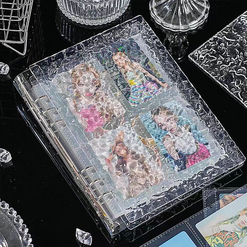 A5 크리스탈 골판지 카드북 쉘 + 6홀 및 4격자 내부 페이지 30장