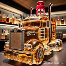 亚马逊新款SemiTruck Whiskey Bottle创意汽车威士忌瓶玻璃瓶酒瓶