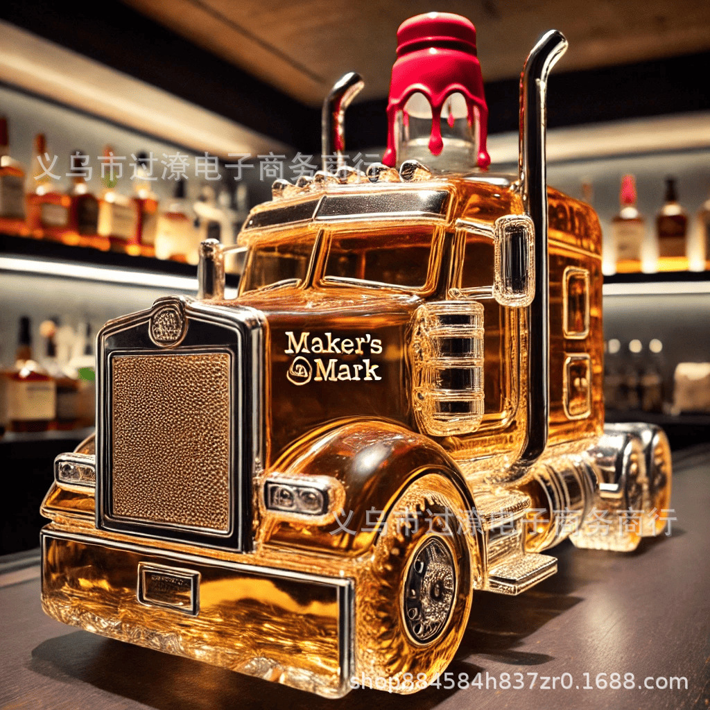 亚马逊新款SemiTruck Whiskey Bottle创意汽车威士忌瓶玻璃瓶酒瓶