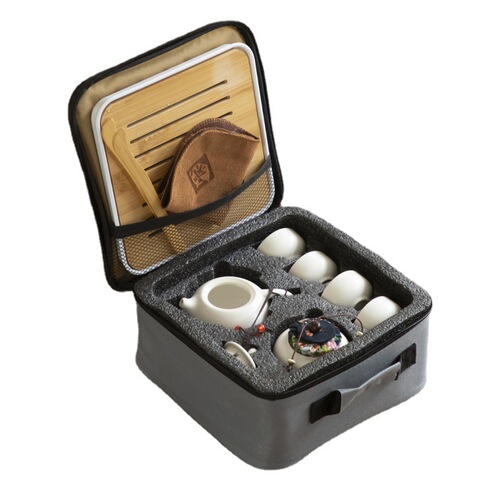 Tea Set Travel High-End Complete Tea Tray Portable Outdoor Ceramic Gongfu Camping Business Gift for Clients