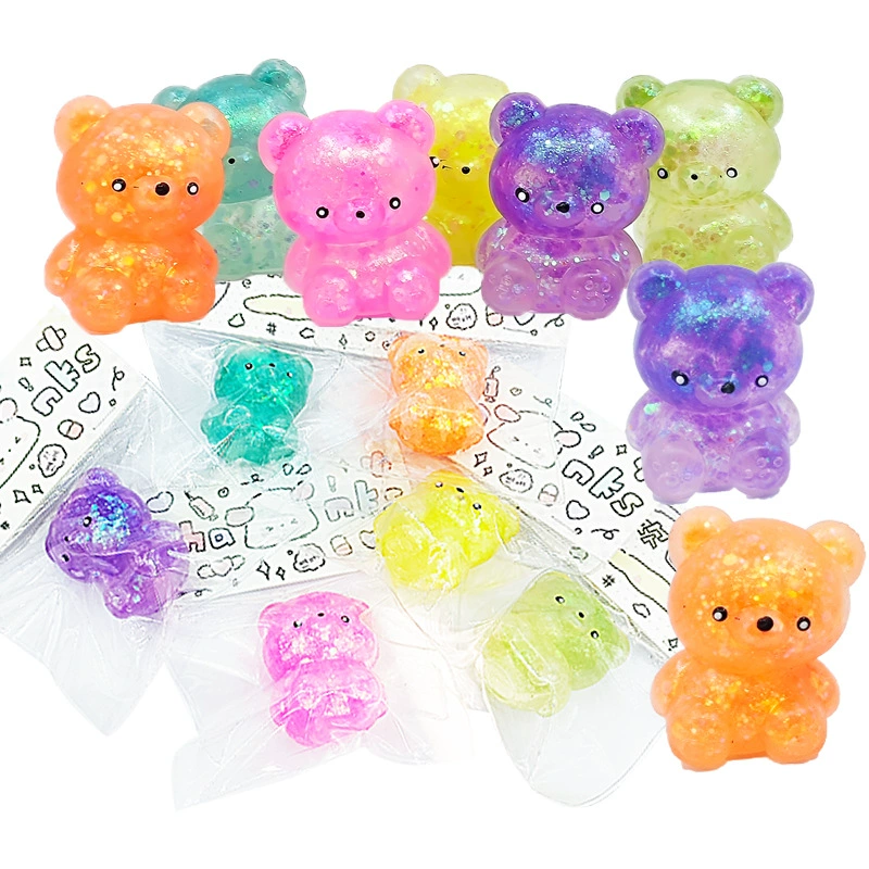 Популярная мягкая игрушка-медвежонок из мальтозы, прозрачная, для снятия стресса, с медленным возвратом формы, мячик для снятия напряжения