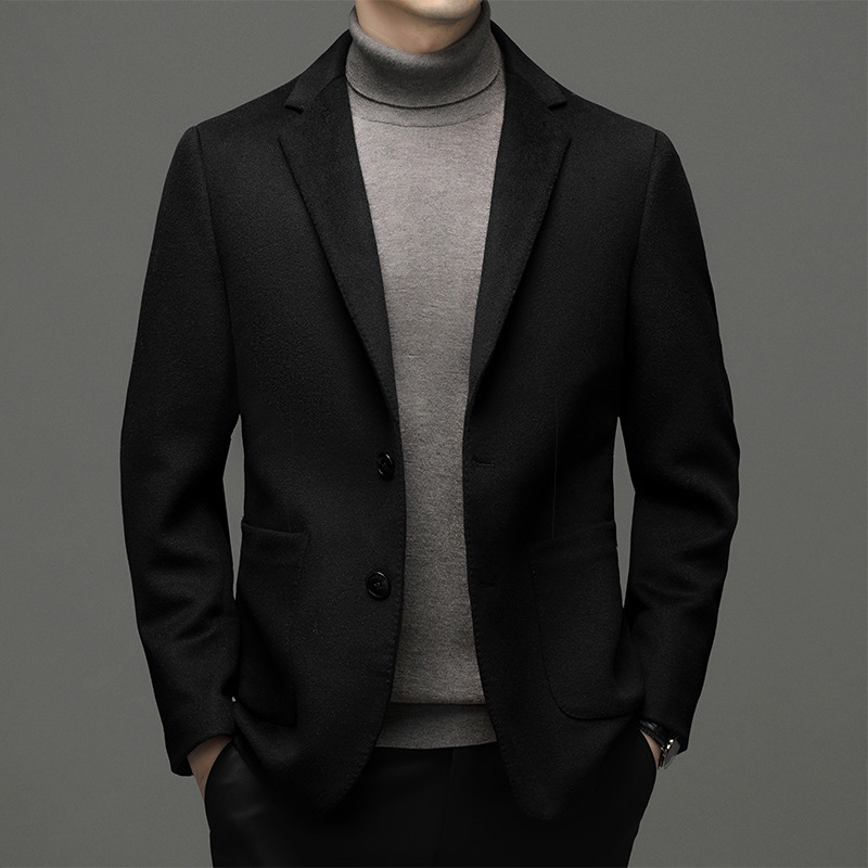 Men's Suits Autumn And Winter High-end Double-sided Woolen Suit Jackets Middle-aged Casual Business Woolen Coats