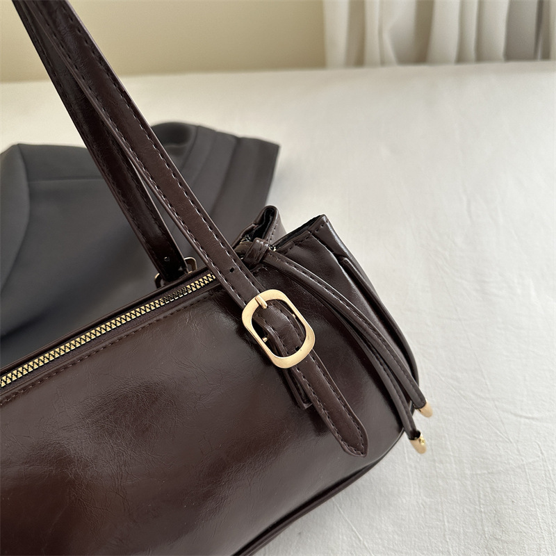 Borsa baguette a spalla elegante e testurizzata per donna_voghion.com
