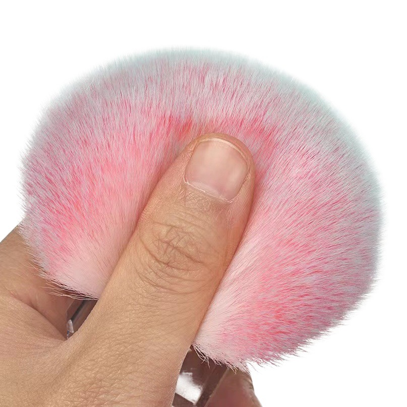 Polvo de uñas cepillo de polvo Nueva rosa polvo de uñas cepillo suelto solo polvo suelto rubor cepillo de limpieza de recorte de polvo
