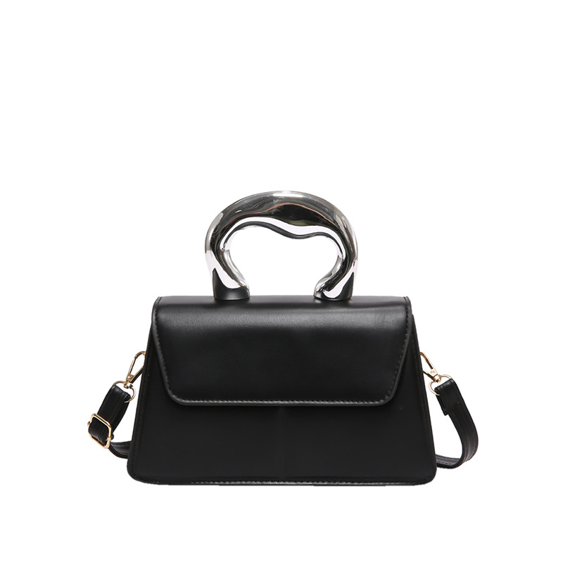 Color contrastante personalidad casual 2024 nueva moda femenina simple textura metálica portátil hombro mochila pequeña