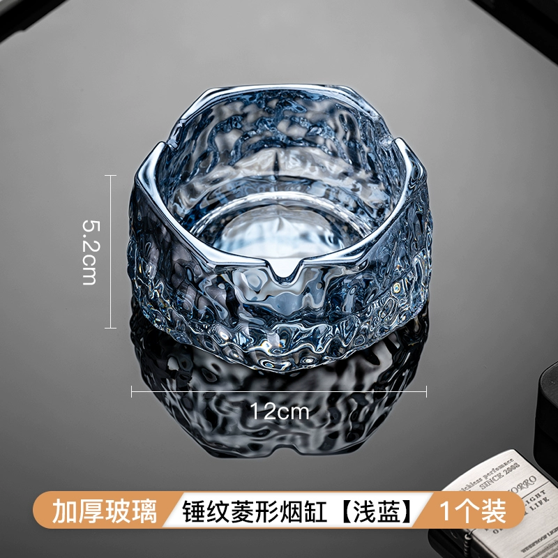 Big glass ashtray for commercial use for office, light luxury style