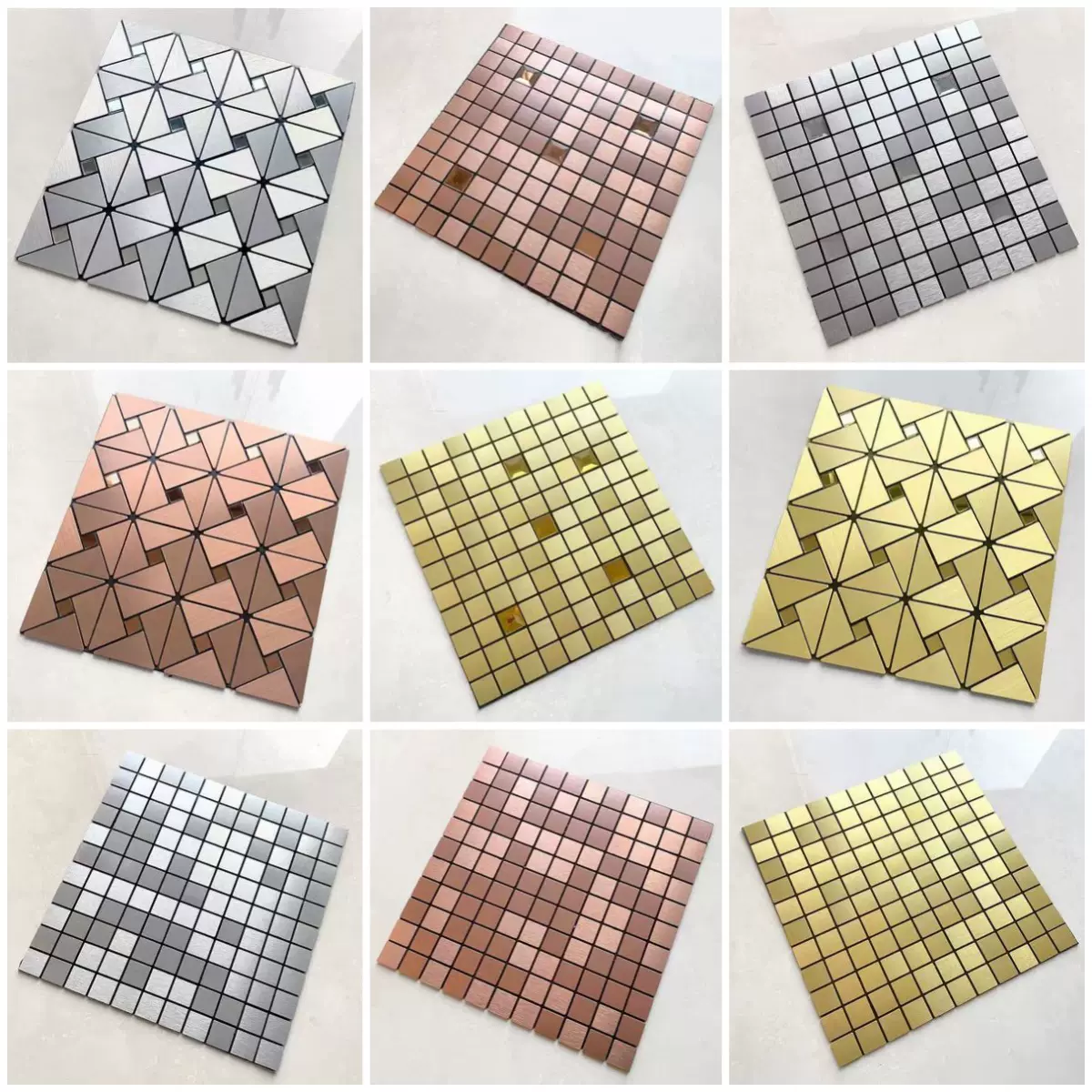 铝塑板马赛克背景墙金属拉丝装饰酒吧酒店定制瓷砖现代简约内墙