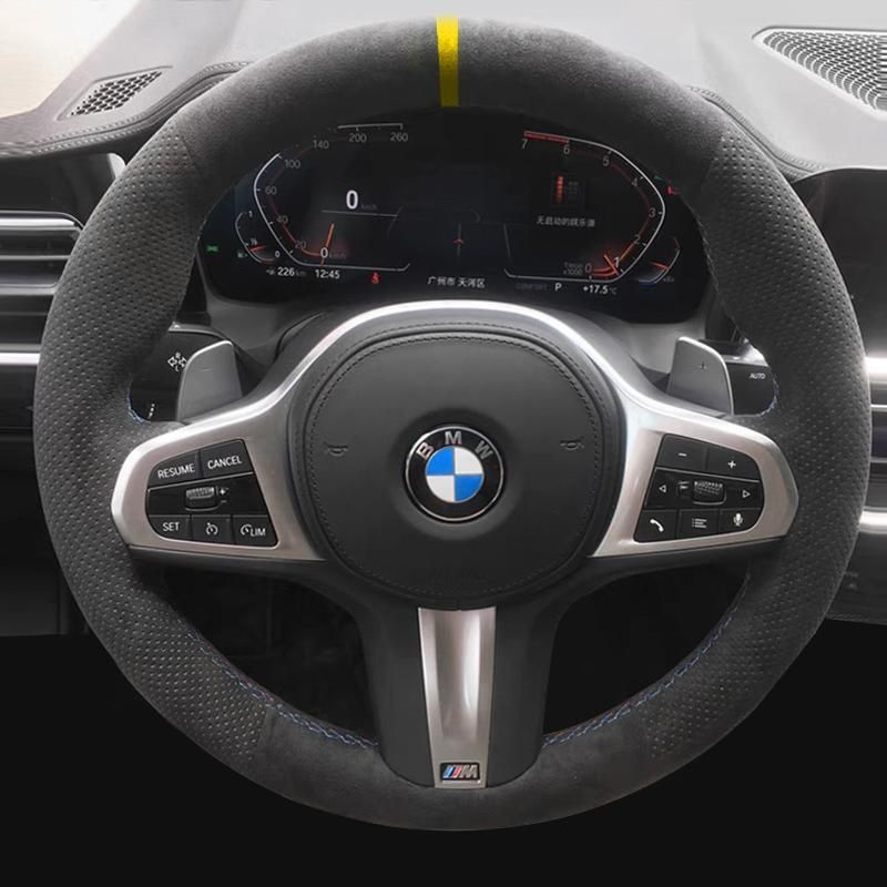 Es adecuado para BMW Serie 5 cubierta de volante de cuero con costura de mano 3 Serie / 1 Serie / 4 Serie / 7 Serie / X3 / X1 / X5 / X6