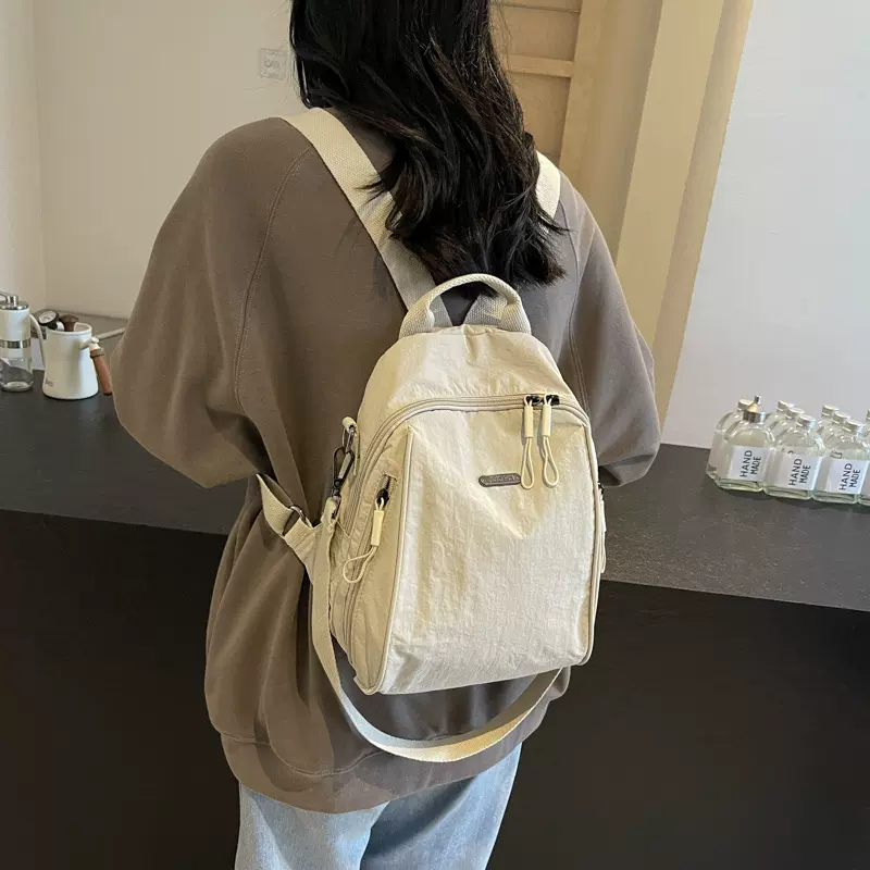 双肩包2024新款时尚百搭潮旅行大容量背包女士书包斜挎单肩轻便包