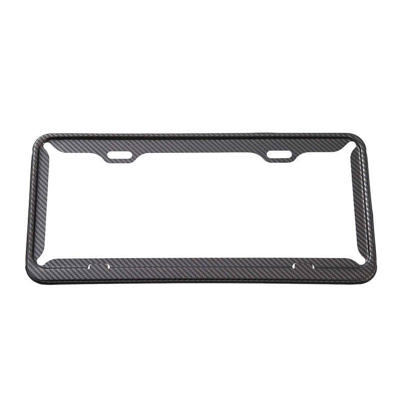 Fábrica directa transfronteriza Acero inoxidable Comercio exterior EE. UU. estándar patrón de fibra de carbono placa de licencia placa Marco de transformación placa de matrícula decorativa