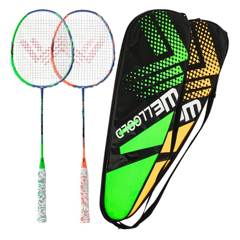 Cross-border badminton racket aluminum alloy suit adult badminton racket beginners men and women ultra-light resistant racket wholesale