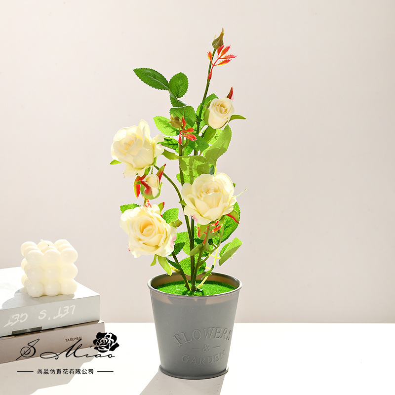 flores falsas estilo pastoral rosa pequeña flor de simulación bonsai decoración creativa flor de moda plantación verde artificial simulación maceta