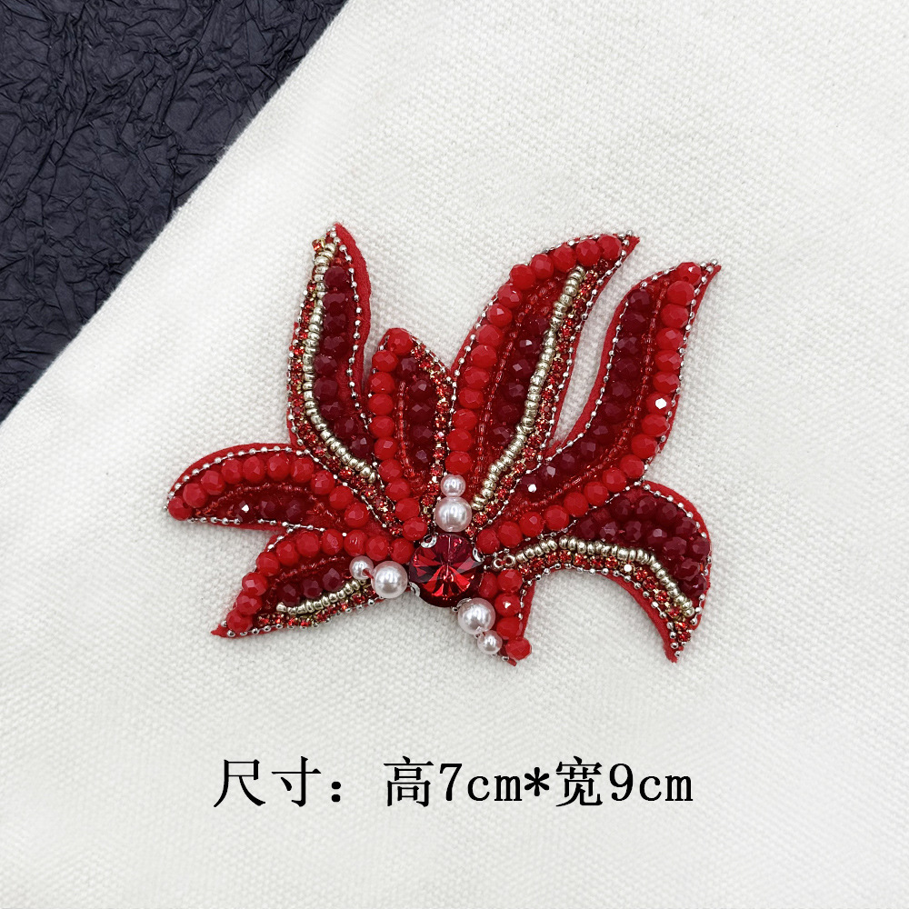 Ingeniería pesada estereoscópico clavos rosas de diamante flores de arce ropa cheongsam decoración tela pegatinas DIY broches gorras accesorios zapatos