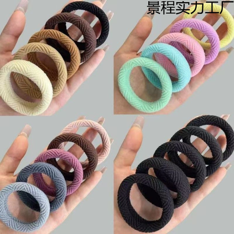 新しいカラフルな高品質ヘッドバンドナイロン素材幅広で厚みのある高弾性ヘアバンドヘアロープ厚く連続したゴムバンド|undefined
