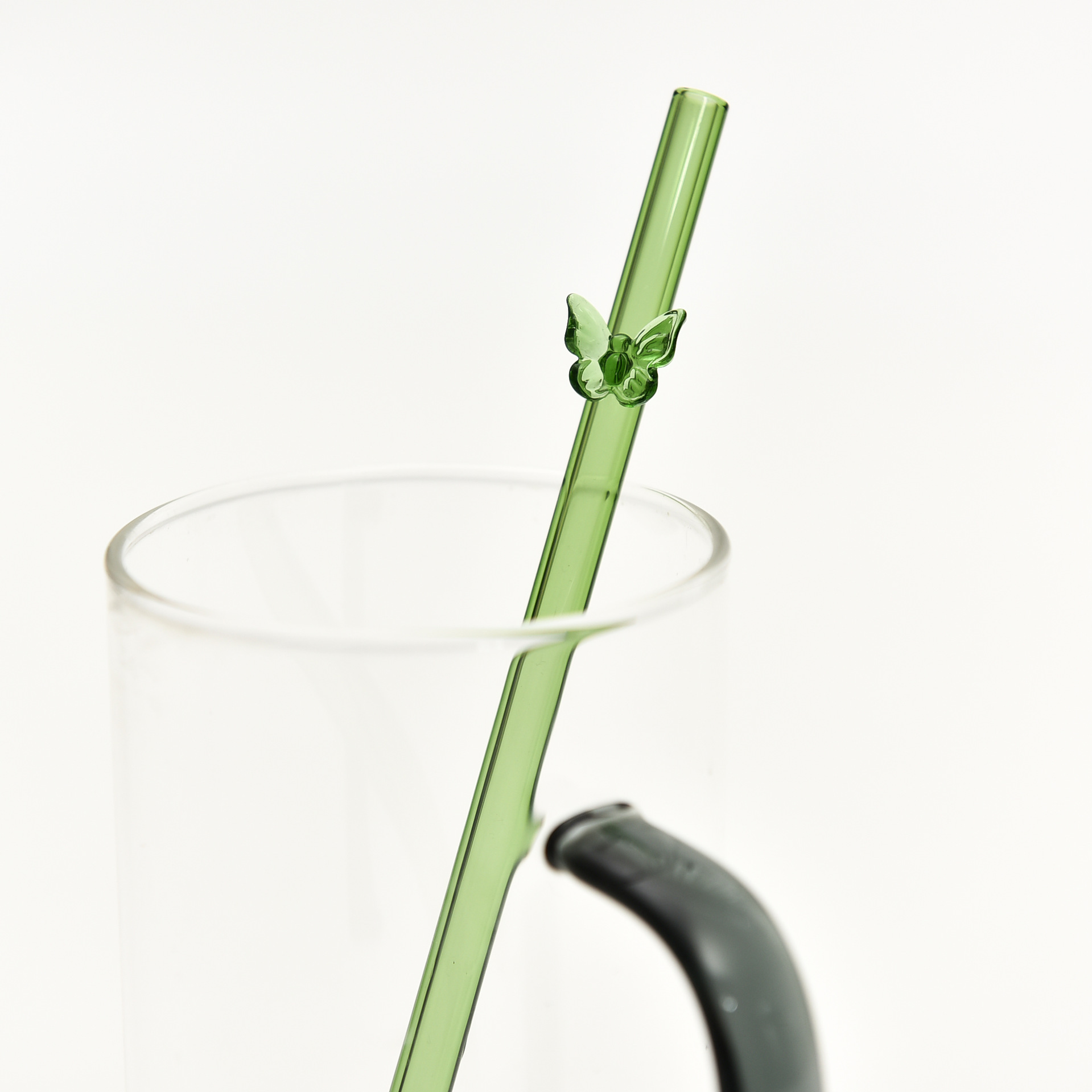 Paja de vidrio resistente al calor borosilicato de color de paja de mariposa ventas directas de la fábrica