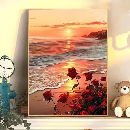 Tulip Flower Digital Oil Painting DIY Coloring Hand-painted Children's Drawing Filling Landscape Digital Oil Painting Wholesale