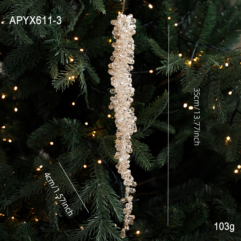 Nuevos productos transparentes cristal acrílico hielo de uva colgante perla colgante colgante de gota de agua colgante decoración de árbol de Navidad colgante