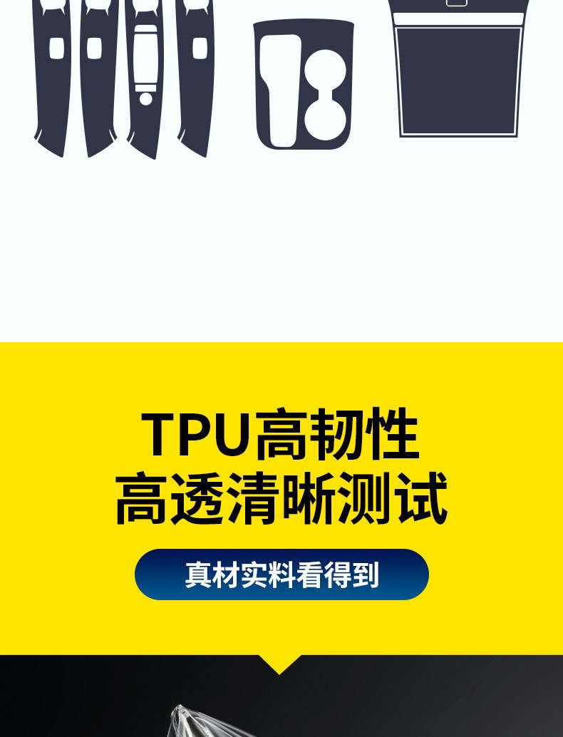 Suitable for 21-23 Models of Hyundai Tucson L Interior Tpu Protective Film, Central Control Tpu Transparent Film, Navigation Tempered Film, Car