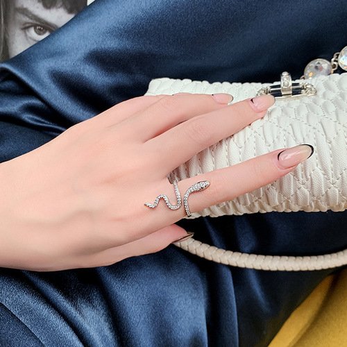 Snake Design Ring for Women, Unique and Personal Style, Open Finger Ring, Light Luxury, Influencer Style, Instagram Trendy, Cute