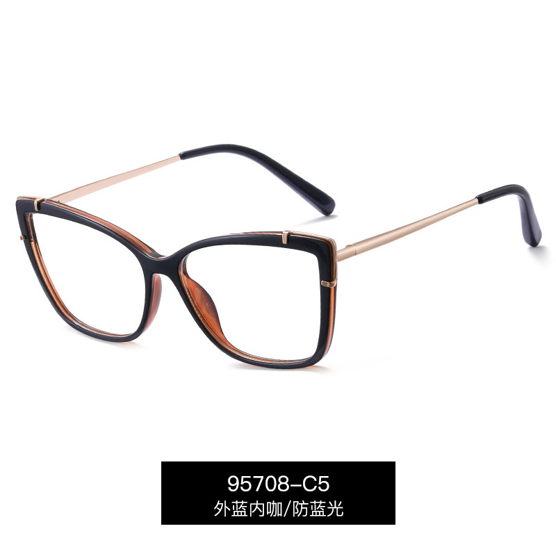 Gafas con Protección Anti-Luz Azul TR90 para Mujer, Montura Cuadrada con Patillas Flexibles, Sin Graduación, Diseño Moderno, Comercio Exterior Transfronterizo 95708