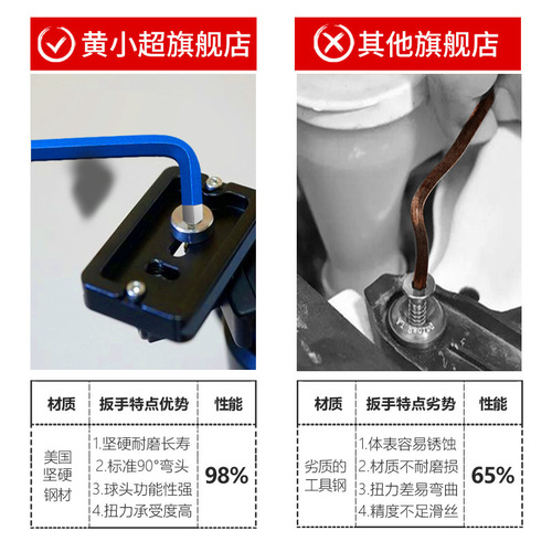 Hexagonal wrench single ball head extended metric hexagonal inner 6 corners 2.5/3/4/5/6/8/10/12mm