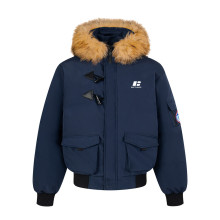 毛领连帽棉服冲锋衣运动户外防寒加厚男装潮牌冬季工装面包服外套