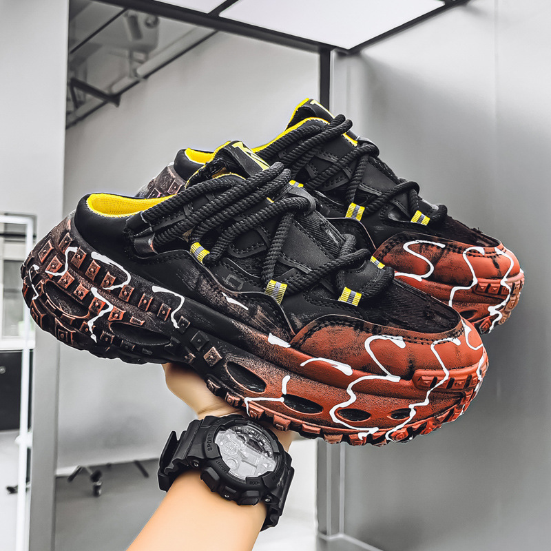 Baotou semi-soporte zapatos de papá verano para hombres nuevos zapatos exteriores personalidad adolescentes zapatos de hombre zapatos casuales de suela gruesa