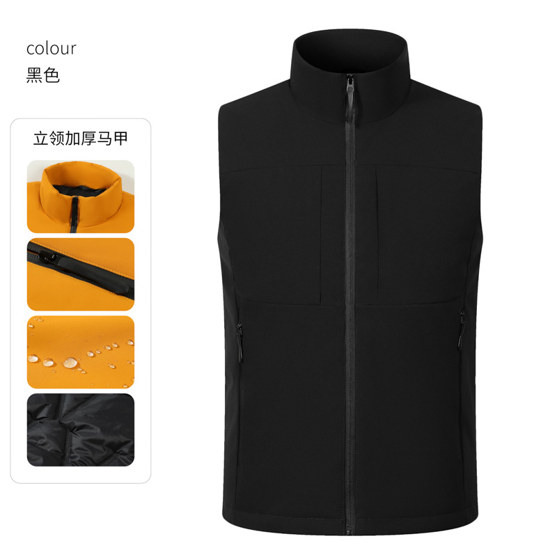 Invierno transfronterizo chaleco de plumón de hombre ropa de trabajo cálida con chaleco de plumón de hombre personalizado clip de caballo de algodón