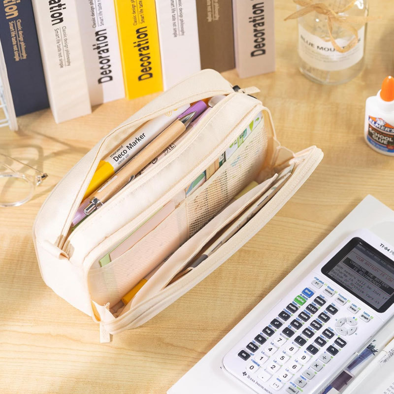 Capacious pencil case, storage, durable school stationery, organizer bag 2