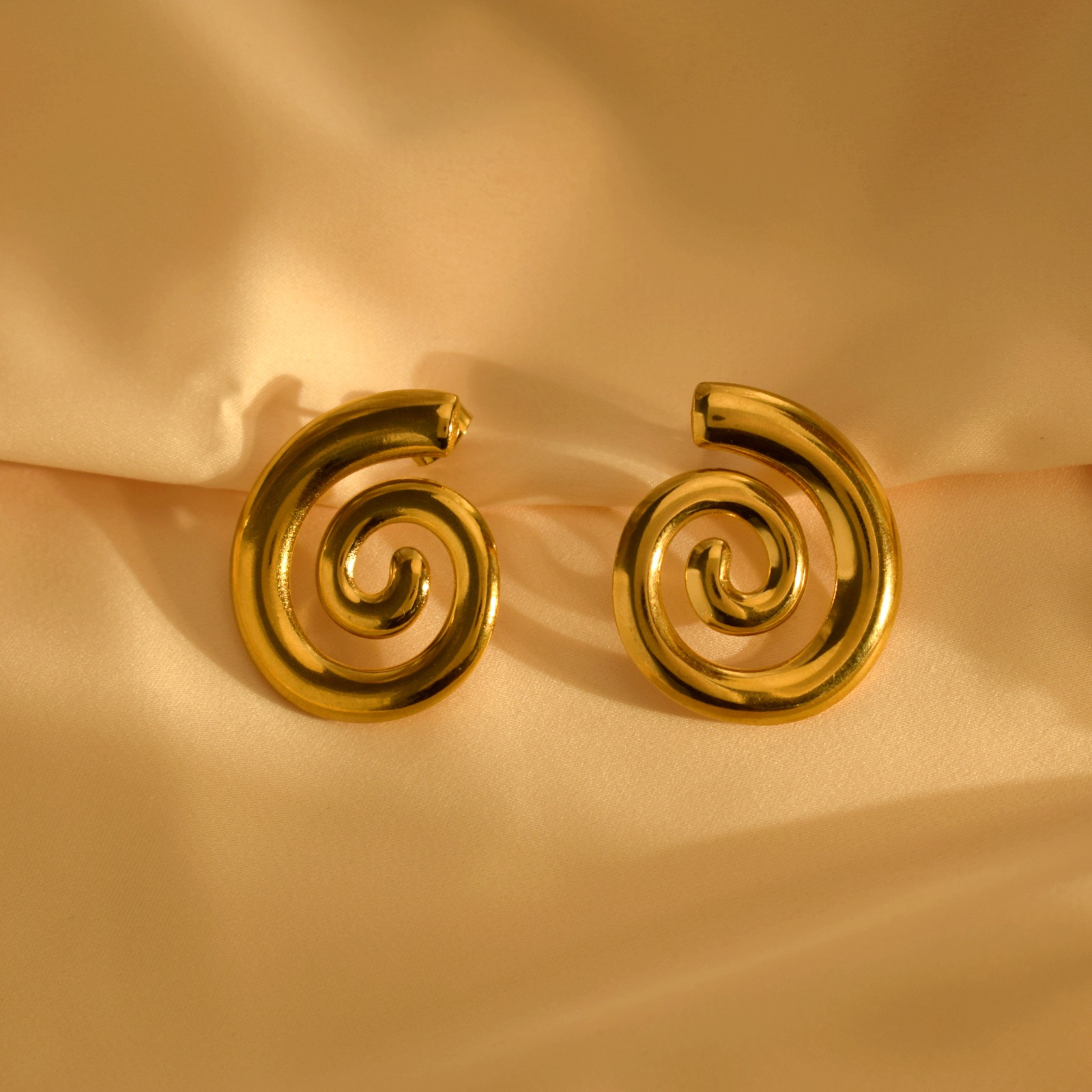 Plating Design 1 Pair Marine Style Commute Conch Plating 304 Stainless Steel Ear Studs