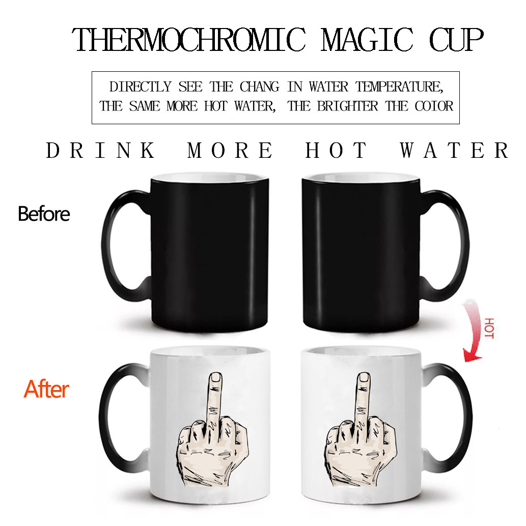 Taza de cerámica que cambia de color, popular en el mercado internacional, taza de café creativa para hombres y mujeres, taza de café para parejas, taza divertida para uso en la oficina y el hogar.