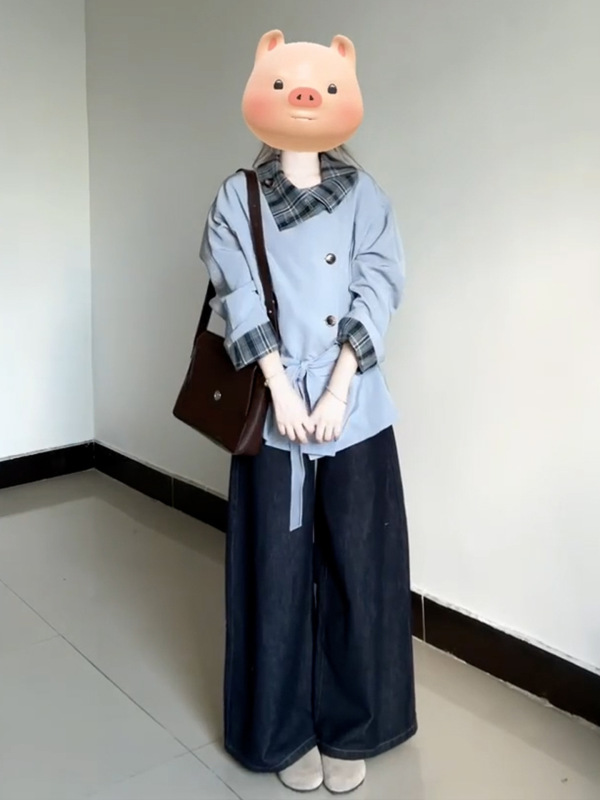 新款韩系高级感立领短款风衣外套女早秋季小个子收腰夹克上衣|undefined