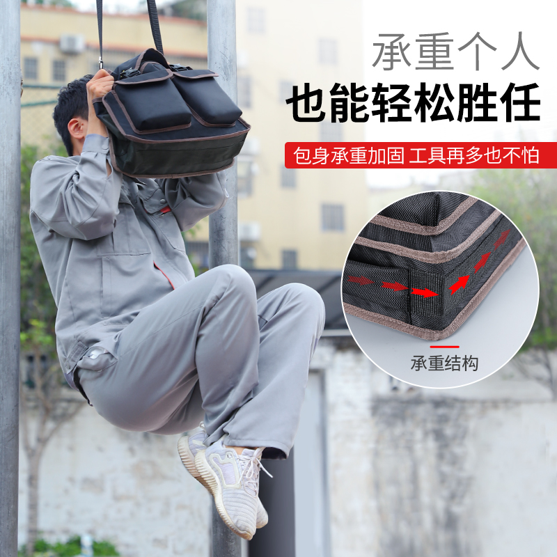 Kit de herramientas eléctricas para hombres multifuncional mantenimiento de instalación bolsa de lona gruesa de gran capacidad bolso de hombro Oxford duradero