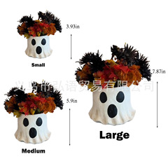 ハロウィーン新製品樹脂工芸品幽霊キャンディー桶家庭装飾品高級感洗練されたハロウィーン装飾品
