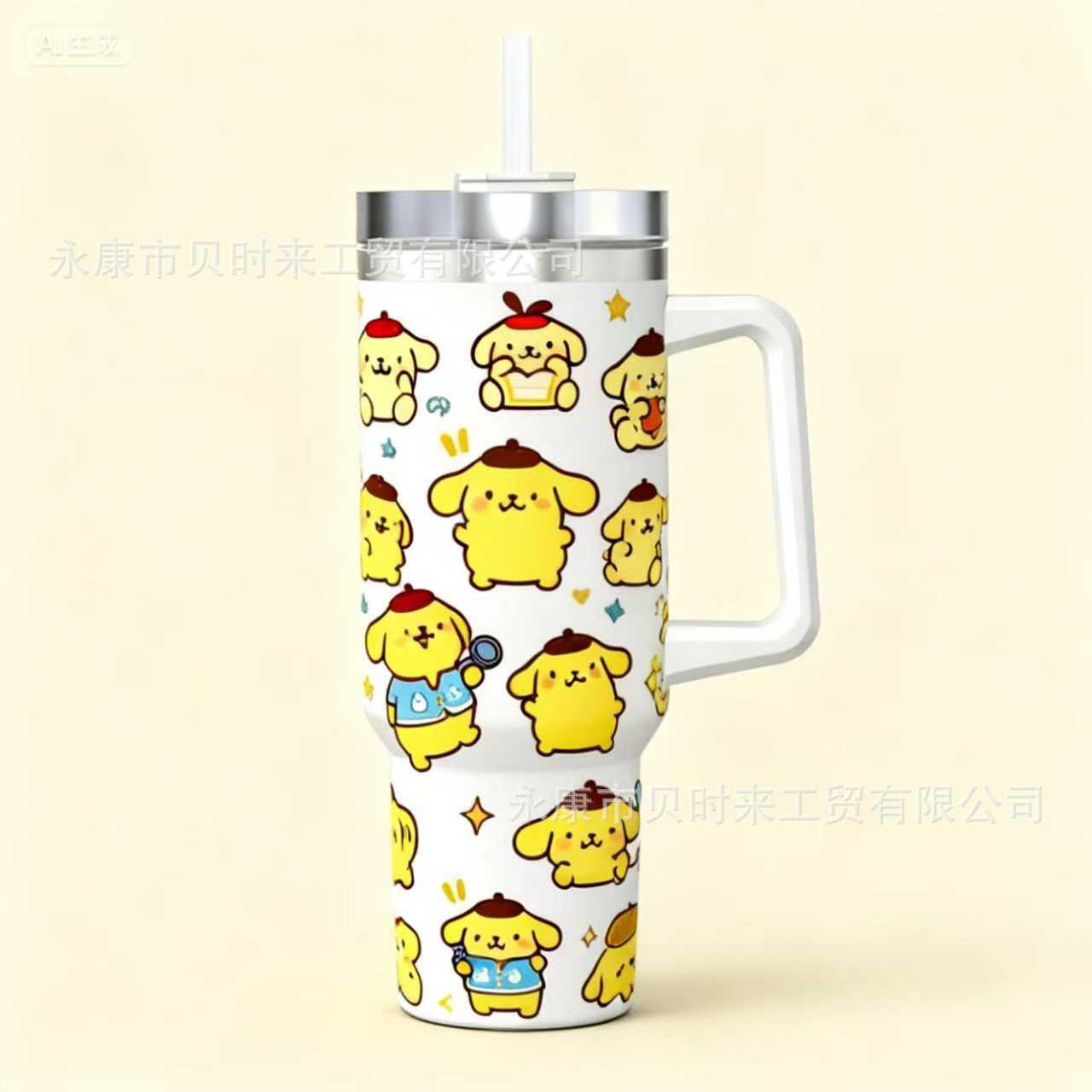 Transfronterizo Amazon 40oz Sanrio dibujos animados KT gato serie termo taza de hielo taza de café portátil con mango