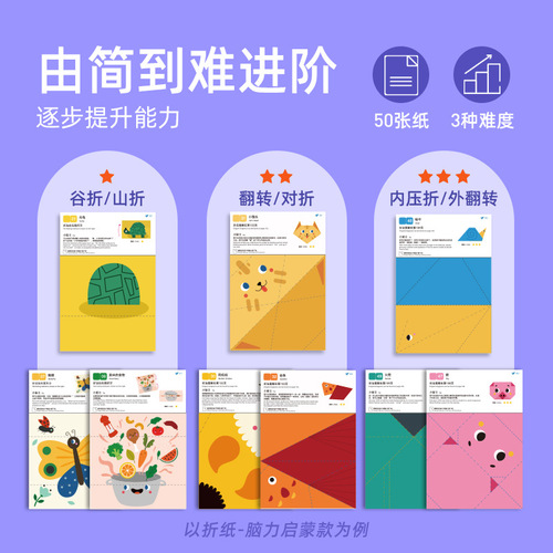 mideer Milu children's handmade advanced origami three-dimensional paper-cut stickers kindergarten diy educational paper toys