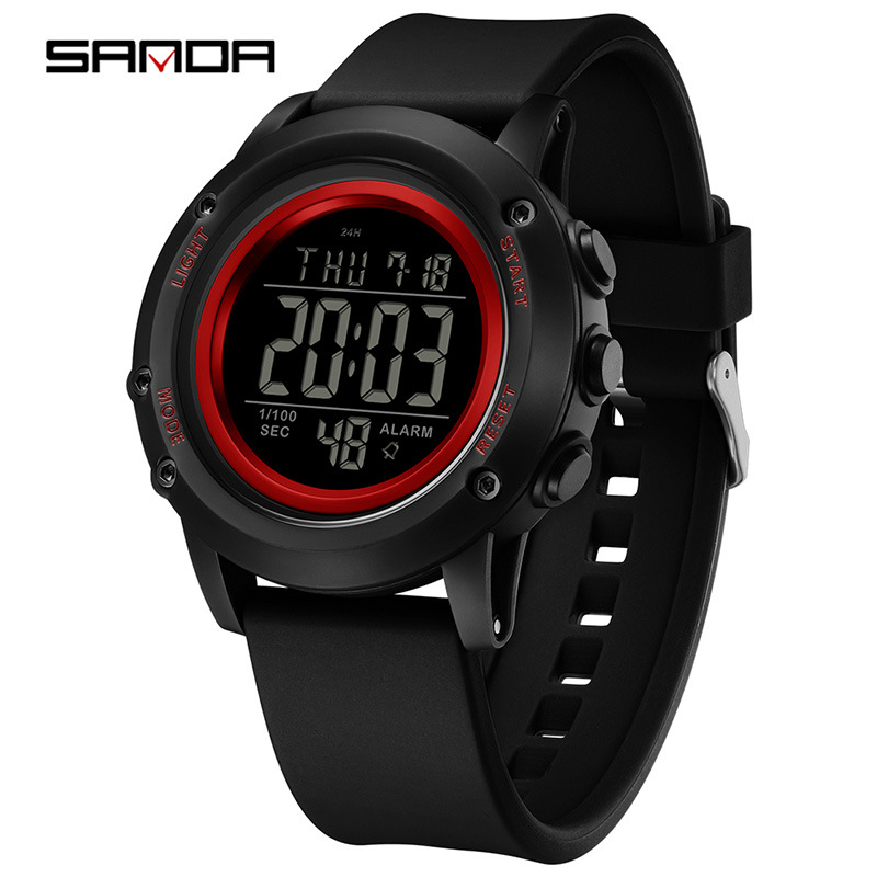 SANDA SANDA reloj electrónico de tendencia deportivo impermeable estudiantes multifunción alarma de luz nocturna cronógrafo 2165