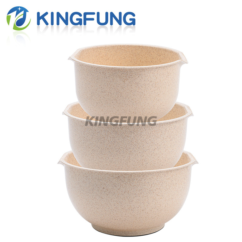 New Thickened Salah Bowl Three-piece Flour Mixing Basin Plastic Wash Plate Bowl Chopsticks Dishes
