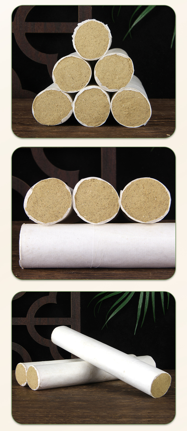 Moxa Stick 3cm Thick Aged Ai Tiao Moxibustion Roll Hand Rolled 20cm for Warming Therapy preparation