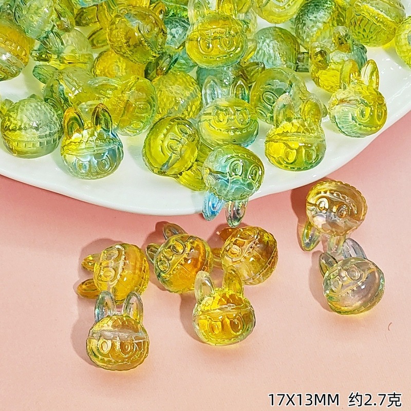 潮流卡通拉布布琉璃异型珠散珠吊坠手工DIY手串项链发簪饰品配件|undefined