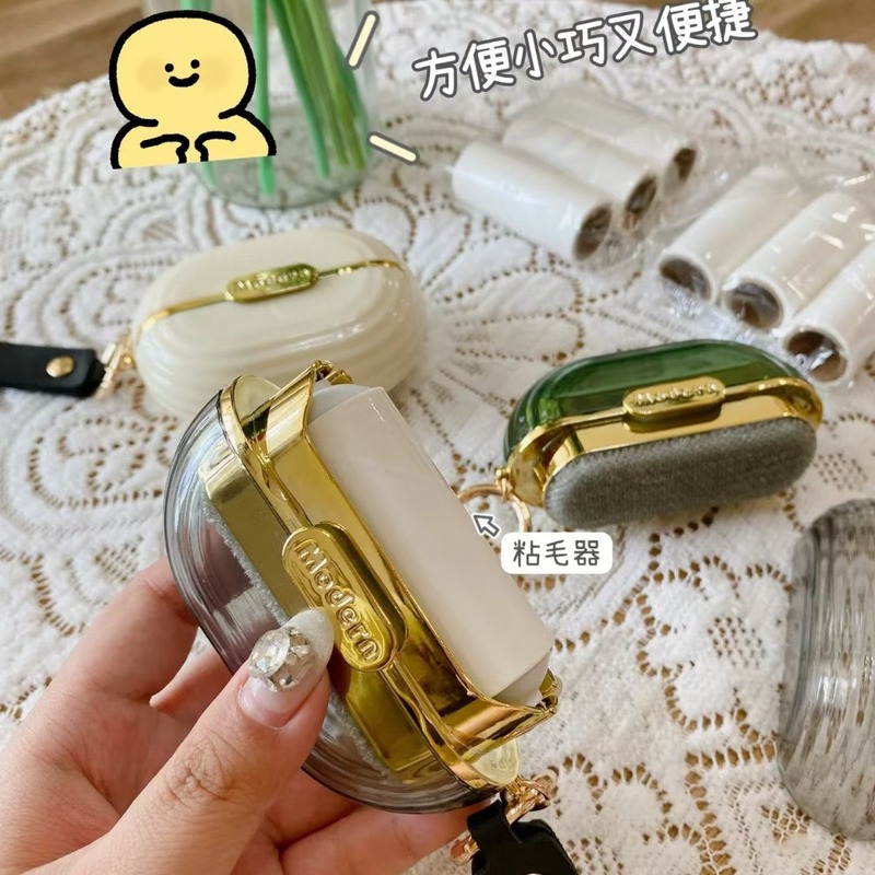 軽量高級両面粘着式糸くず取り器、取り外し可能なロール紙、持ち運びが簡単、衣類用粘着紙糸くず取り器、シーツ用糸くず取りブラシ|undefined