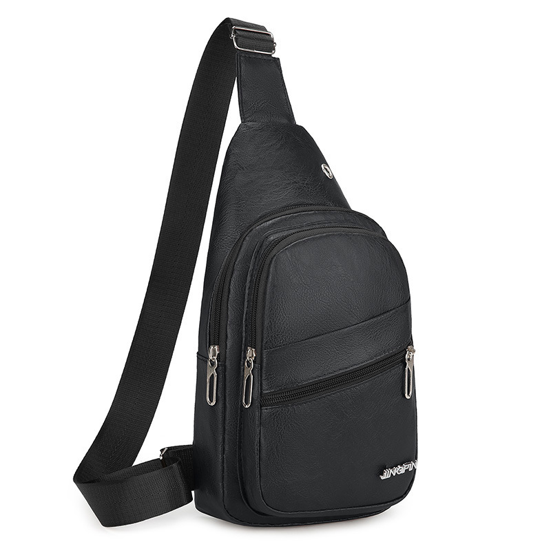 Bolsa de pecho para hombres PU casuales monocolor mochila de hombro en diagonal nuevo tipo de mochila de cintura de moda nuevo mochila al por mayor