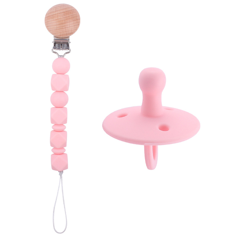 Suministros para bebés chupete DIY creativo bebé silicona mordedura molar pezón cadena pezón conjunto de dos piezas