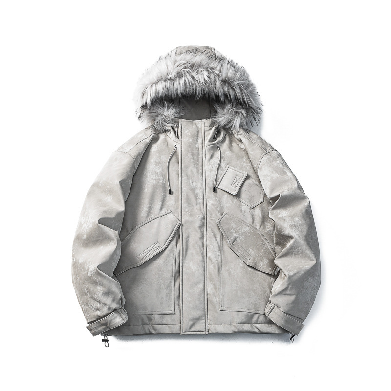 Yamichi Store 24 Winter Phantom Silk Fur Collar Parker 90 White Duck Down Jacket