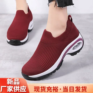 大厂休闲鞋2026新款厚底跑步鞋跨境女鞋一件代发舒适飞织透气舒适