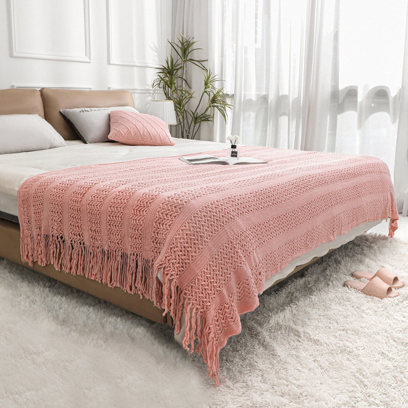 春季沙发毯子高级感简约风民宿装饰毯子空调毯午睡盖毯毛毯针织毯